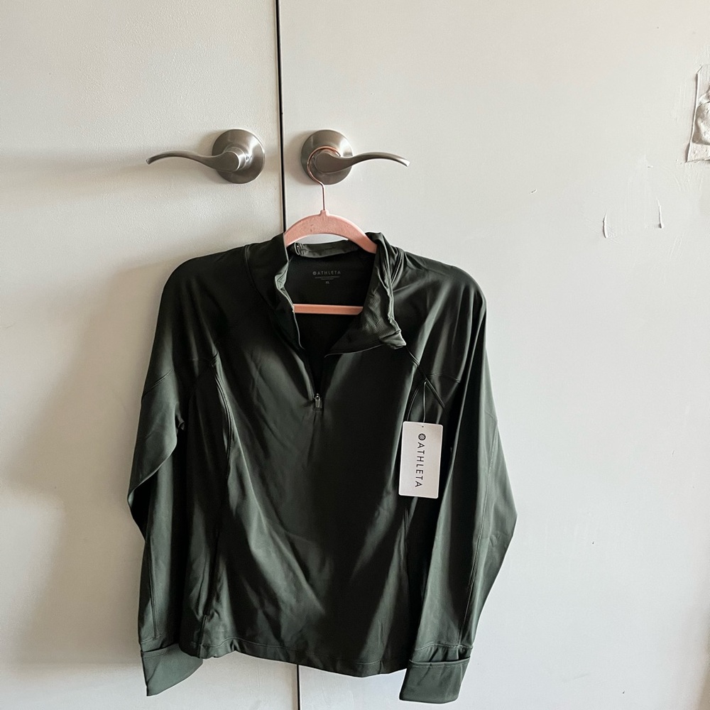 Olive green athleta half zip